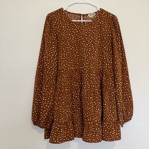 JODIFL Rust Blouse with White Dots Medium